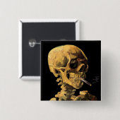 Vincent Van Gogh - Skull mit brennender Zigarette Button (Vorne & Hinten)
