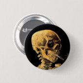 Vincent Van Gogh - Skull mit brennender Zigarette Button (Vorne & Hinten)