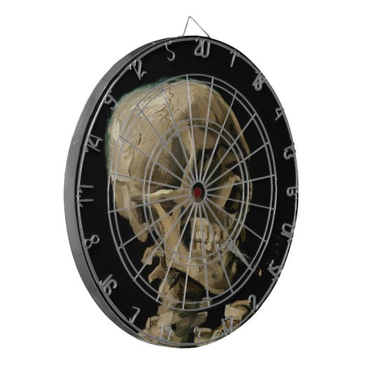 Vincent van Gogh - Skull mit brennender Zigarette Dartscheibe (Vorderseite Links)