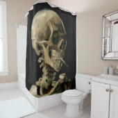 Vincent van Gogh - Skull mit brennender Zigarette Duschvorhang (Beispiel)