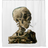 Vincent van Gogh - Skull mit brennender Zigarette Duschvorhang (Vorderseite)
