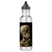 Vincent van Gogh - Skull mit brennender Zigarette Edelstahlflasche (Links)