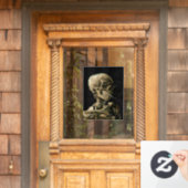 Vincent van Gogh - Skull mit brennender Zigarette Fensteraufkleber (Haustür)
