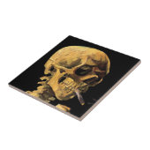 Vincent Van Gogh - Skull mit brennender Zigarette Fliese (Seite)