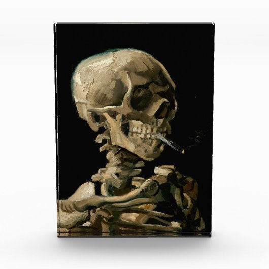 Vincent van Gogh - Skull mit brennender Zigarette Fotoblock (Vorderseite)