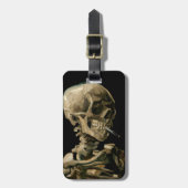 Vincent van Gogh - Skull mit brennender Zigarette Gepäckanhänger (Vorderseite vertikal)