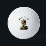 Vincent van Gogh - Skull mit brennender Zigarette Golfball<br><div class="desc">Kopf eines Skeletts mit brennender Zigarette / Schädel mit brennender Zigarette / Kran de squelette fumant une zigarette - Vincent van Gogh,  1885</div>