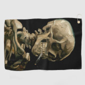 Vincent van Gogh - Skull mit brennender Zigarette Golfhandtuch (Horizontal)