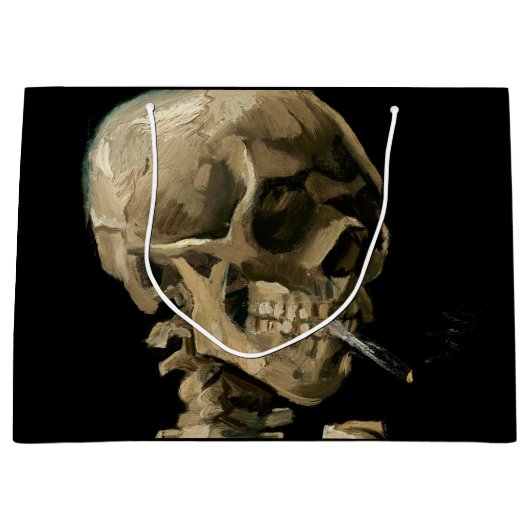 Vincent van Gogh - Skull mit brennender Zigarette Große Geschenktüte (Vorderseite)