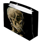 Vincent van Gogh - Skull mit brennender Zigarette Große Geschenktüte (Rückseite Schrägansicht)