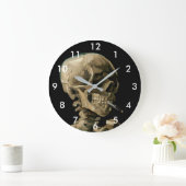 Vincent van Gogh - Skull mit brennender Zigarette Große Wanduhr (Zuhause)