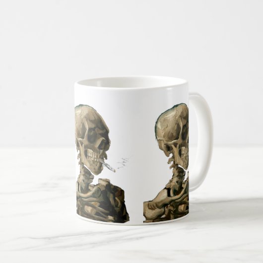 Vincent van Gogh - Skull mit brennender Zigarette Kaffeetasse (VorderseiteRechts)