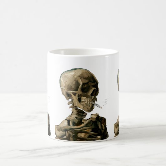 Vincent van Gogh - Skull mit brennender Zigarette Kaffeetasse (Mittel)