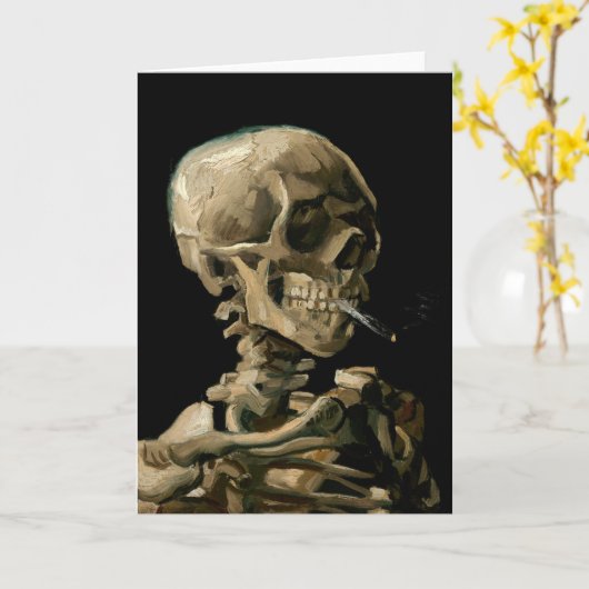 Vincent van Gogh - Skull mit brennender Zigarette Karte (Gelbe Blume)