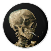 Vincent van Gogh - Skull mit brennender Zigarette Keramikknauf (Vorderseite)