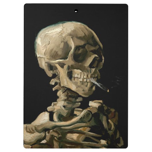 Vincent van Gogh - Skull mit brennender Zigarette Klemmbrett (Rückseite)