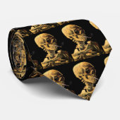 Vincent Van Gogh - Skull mit brennender Zigarette Krawatte (Gerollt)