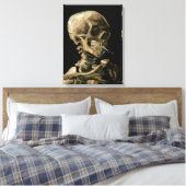Vincent van Gogh - Skull mit brennender Zigarette Leinwanddruck (Insitu (Schlafzimmer))