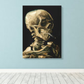 Vincent van Gogh - Skull mit brennender Zigarette Leinwanddruck (Insitu (Holzboden))
