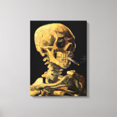Vincent Van Gogh - Skull mit brennender Zigarette Leinwanddruck (Vorderseite)