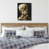 Vincent van Gogh - Skull mit brennender Zigarette Leinwanddruck (Insitu (Schlafzimmer))