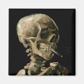 Vincent van Gogh - Skull mit brennender Zigarette Magnet (Vorne)