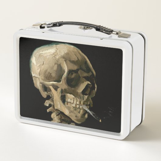Vincent van Gogh - Skull mit brennender Zigarette Metall Brotdose (Rückseite)