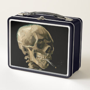 Vincent van Gogh - Skull mit brennender Zigarette Metall Brotdose