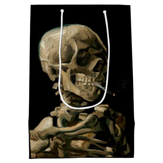 Vincent van Gogh - Skull mit brennender Zigarette Mittlere Geschenktüte (Rückseite)