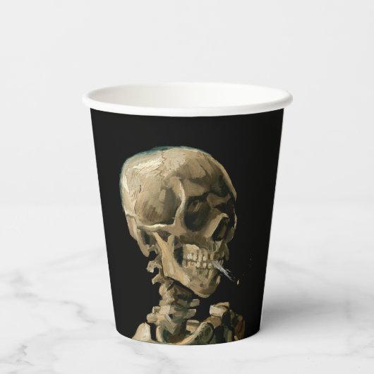 Vincent van Gogh - Skull mit brennender Zigarette Pappbecher (Rückseite)
