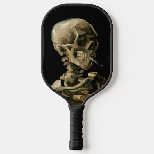 Vincent van Gogh - Skull mit brennender Zigarette Pickleball Schläger (Rückseite)