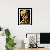 Vincent Van Gogh - Skull mit brennender Zigarette Poster (Heimbüro)