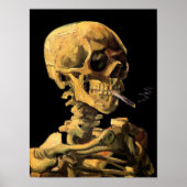 Vincent Van Gogh - Skull mit brennender Zigarette Poster (Vorne)