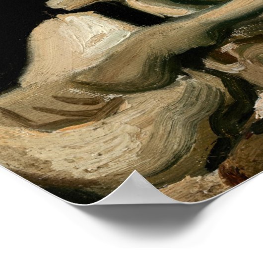 Vincent van Gogh - Skull mit brennender Zigarette Poster (Ecke)