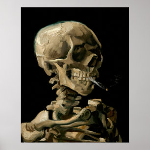 Vincent van Gogh - Skull mit brennender Zigarette Poster