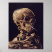 Vincent Van Gogh - Skull mit brennender Zigarette Poster (Vorne)