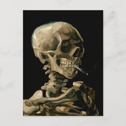 Vincent van Gogh - Skull mit brennender Zigarette Postkarte (Vorderseite)