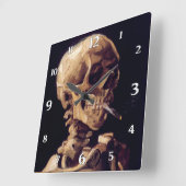 Vincent Van Gogh Skull mit brennender Zigarette Quadratische Wanduhr (Winkel)