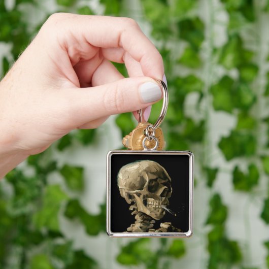 Vincent van Gogh - Skull mit brennender Zigarette Schlüsselanhänger (Hand)