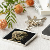 Vincent van Gogh - Skull mit brennender Zigarette Schlüsselanhänger (Seite)
