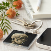 Vincent van Gogh - Skull mit brennender Zigarette Schlüsselanhänger (Vorderseite rechts)