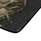 Vincent van Gogh - Skull mit brennender Zigarette Schneidebrett (Ecke)