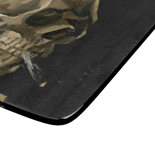 Vincent van Gogh - Skull mit brennender Zigarette Schneidebrett (Ecke)