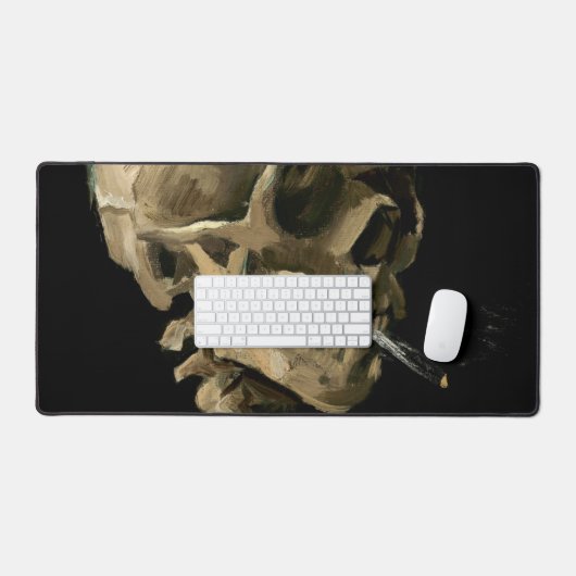 Vincent van Gogh - Skull mit brennender Zigarette Schreibtischunterlage (Tastatur & Maus)