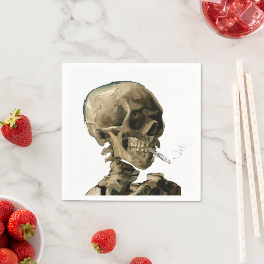 Vincent van Gogh - Skull mit brennender Zigarette Serviette (Beispiel)