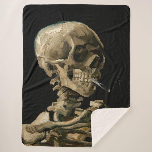Vincent van Gogh - Skull mit brennender Zigarette Sherpadecke (Vorderseite)
