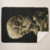 Vincent van Gogh - Skull mit brennender Zigarette Sherpadecke (Vorderseite (Horizontal))