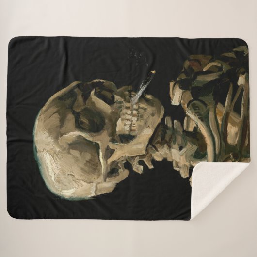 Vincent van Gogh - Skull mit brennender Zigarette Sherpadecke (Vorderseite (Horizontal))