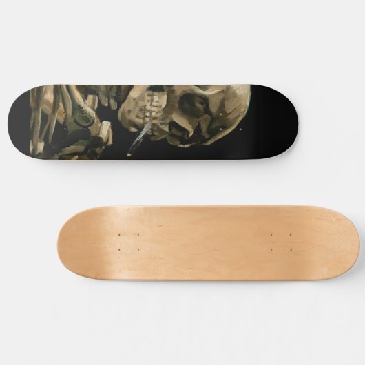 Vincent van Gogh - Skull mit brennender Zigarette Skateboard (Horizontal)