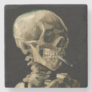 Vincent van Gogh - Skull mit brennender Zigarette Steinuntersetzer